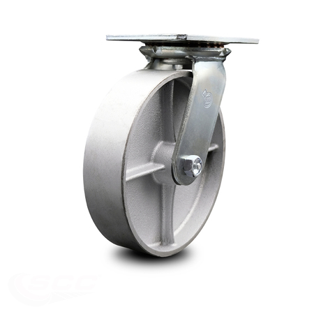 SERVICE CASTER 8 Inch Heavy Duty Top Plate Semi Steel Swivel Caster with Roller Bearing SCC SCC-35S820-SSR